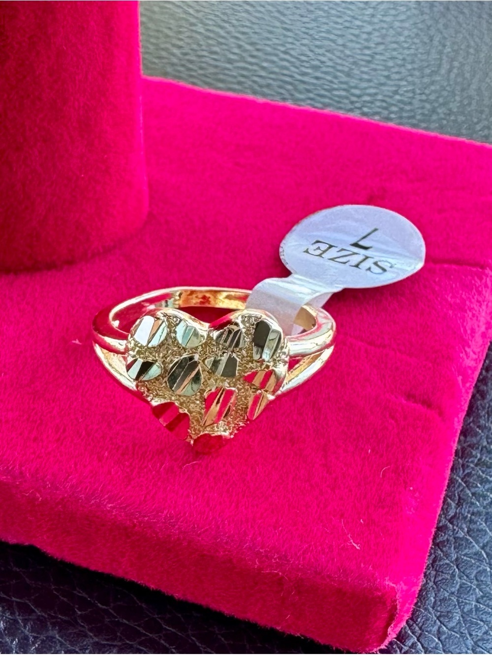 Gold Heart nugget Ring - Size 7